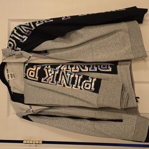 Pink Sequence Jogging set Jacket Joggers bling